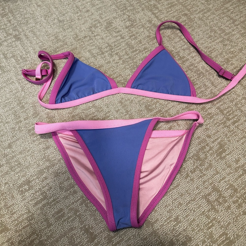 Beach riot multicolor ribbed bikini
